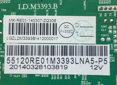 MAIN PARA TV RCA / NUMERO DE PARTE 55120RE01M3393LNA5-P5 / LD.M3393B / MK-RE01-140307-ZQ306 / MOLEDO MK-RE01-140307-ZQ306 - Imagen 3